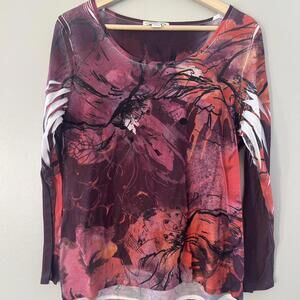 Y2K purple and pink Coldwater Creek long sleeve top